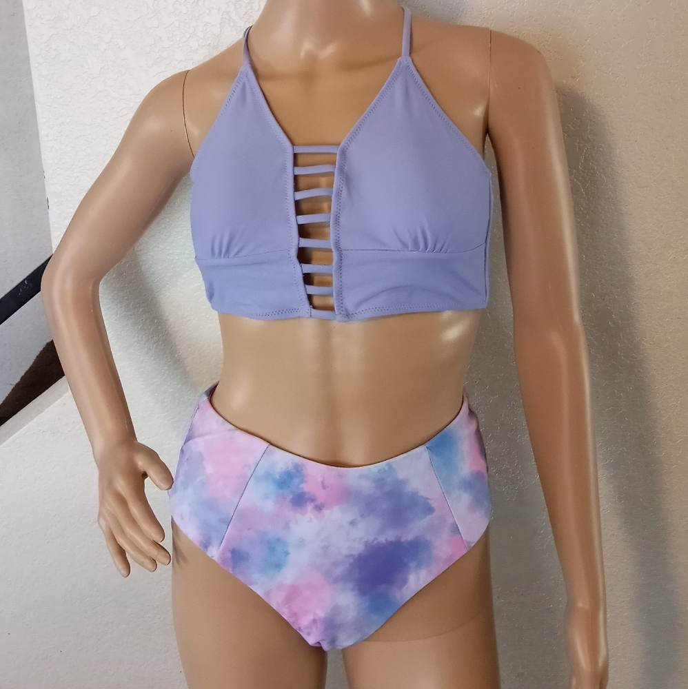 High rise purple tie die bikini - Picture 2 of 2